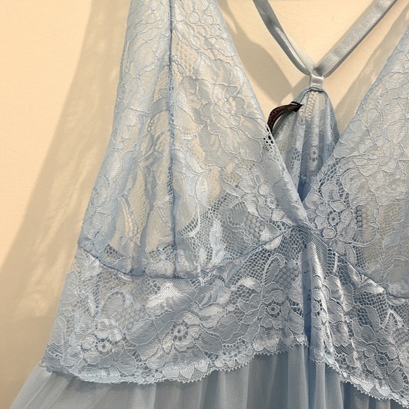 Avidlove Lingerie 2 Pc. Babydoll Strap Chemise Lace V Neck Teddy Sleepwear - Picture 13 of 15